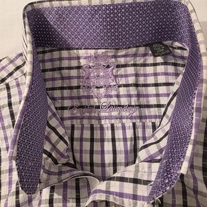 English Laundry Purple and Black Plaid Shirt Sz Lg (16.5 32/33)